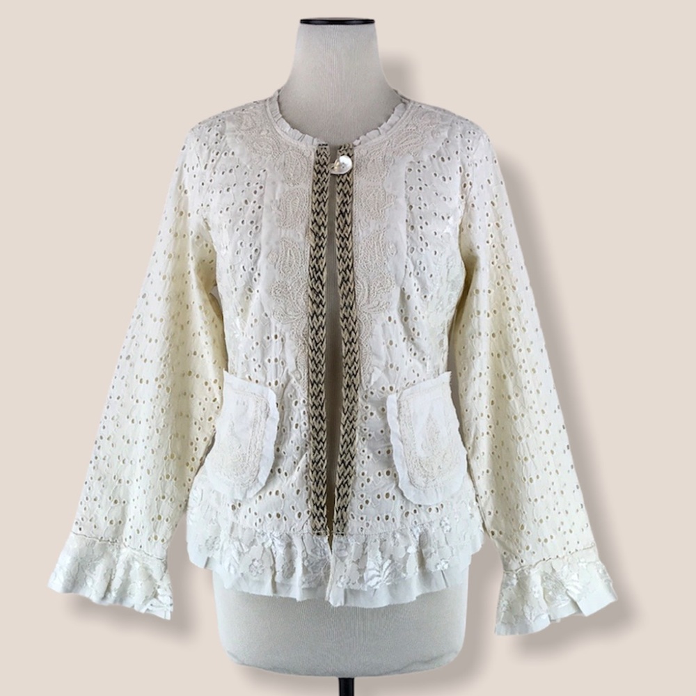 NWOT The Pyramid Collection Eyelet Embroidered Jacket NEW